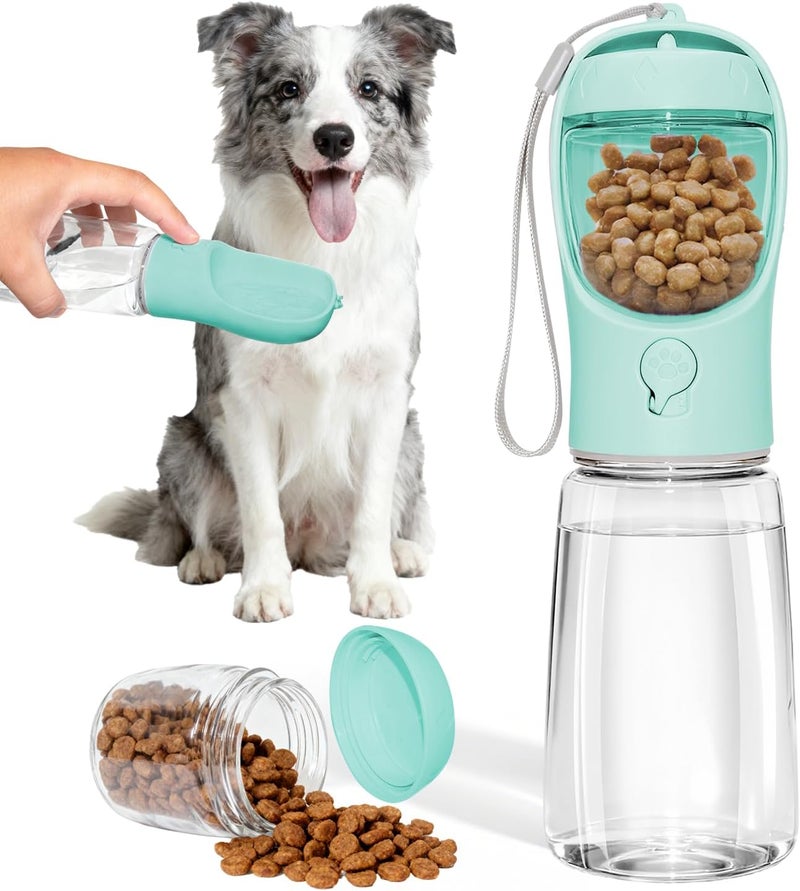 Liphier Dog Water Bottle, Portable Water Bottle with Food Container for Dogs Cat Pet Hiking Walking Travel Camping, Leak-Proof Dog Water Bowl Dispenser with Feeder Function Puppy Essentials - Image 1
